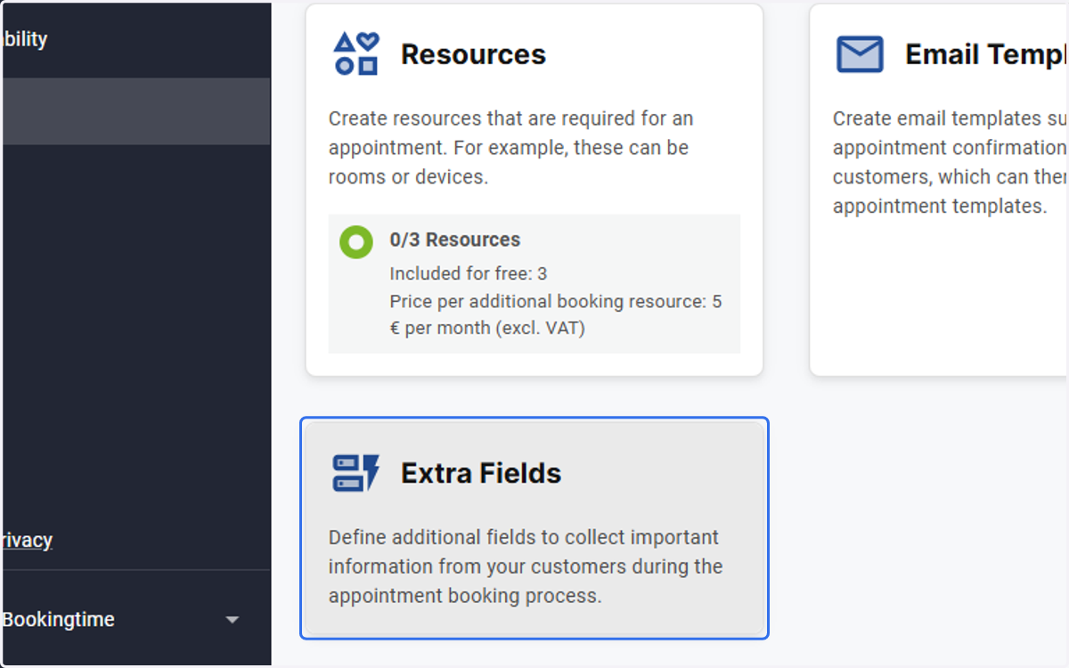 Click on Extra Fields