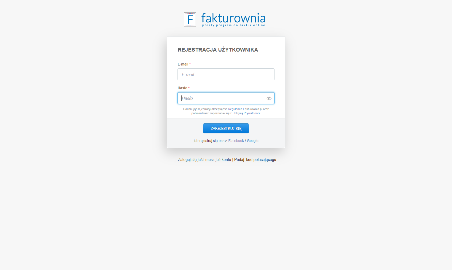 Zatwierdź utworzenie konta przyciskiem 'Zarejestruj się'.