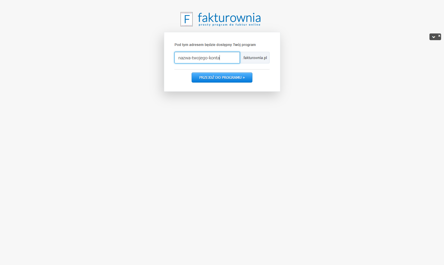 W polu 'Pod tym adresem będzie dostępny Twój program' możesz ustalić swoją nazwę konta tzw. prefix. Nazwa zostanie zaczytana domyślnie na podstawie Twojego adresu e-mail. Możesz ją dowolnie zmienić o ile nie jest już zajęta w systemie.