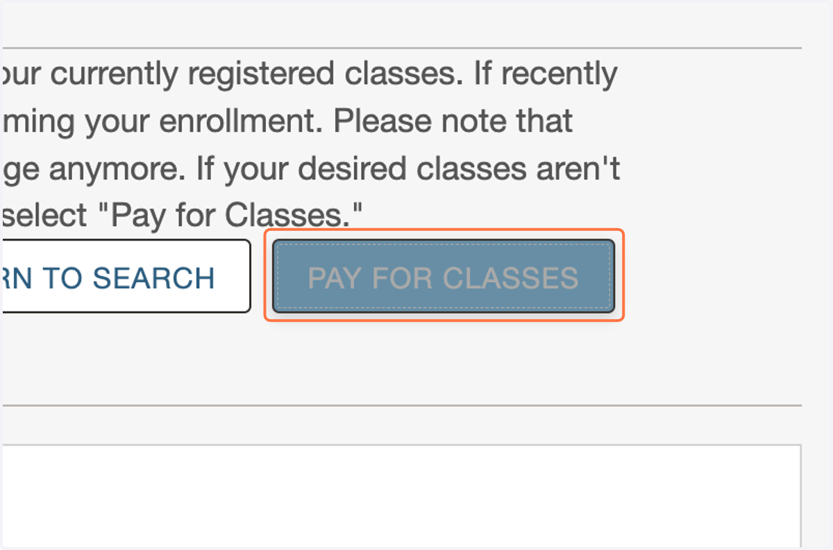 Click on PAY FOR CLASSES