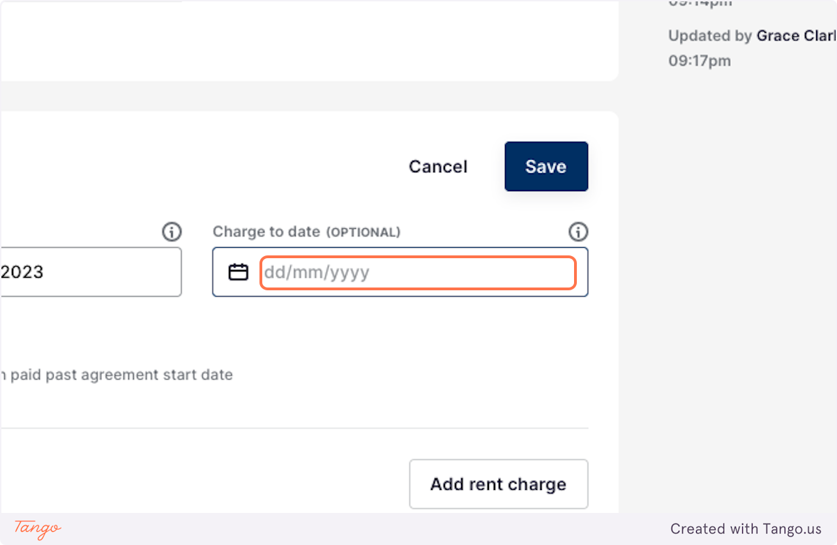 Click on Charge to date