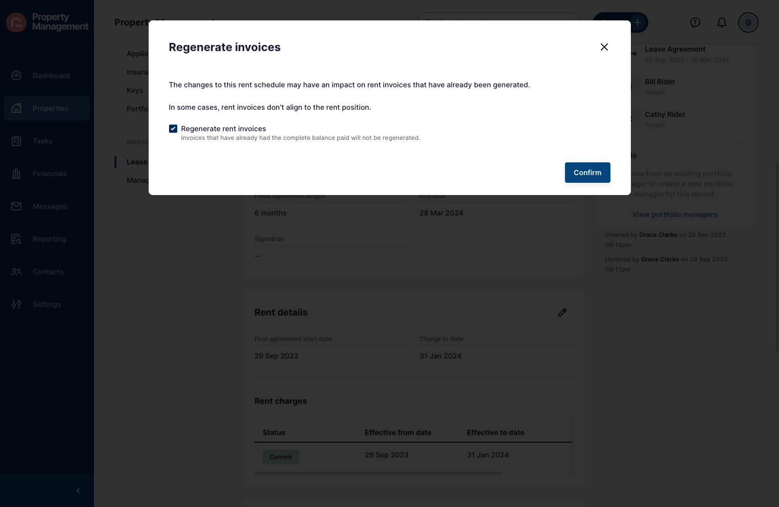 Click on Confirm