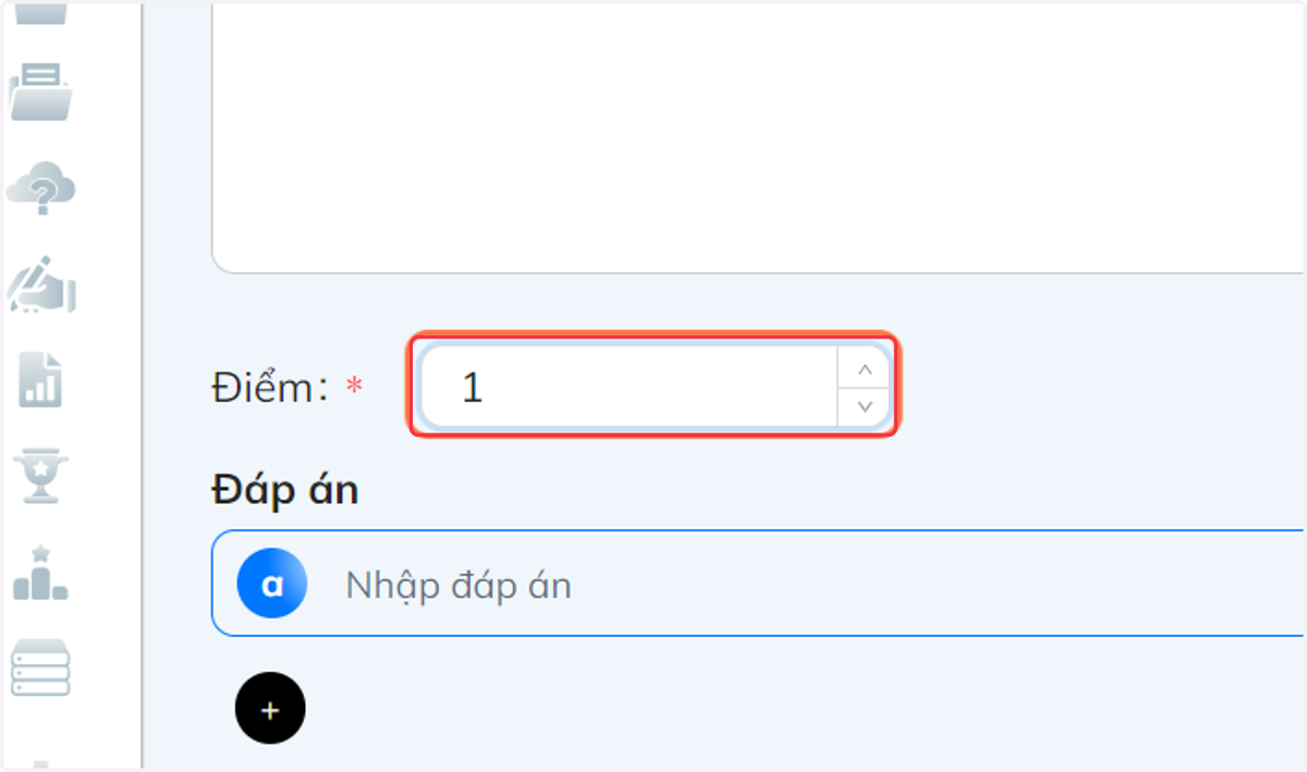 Tại mục "Điểm", nhập điểm