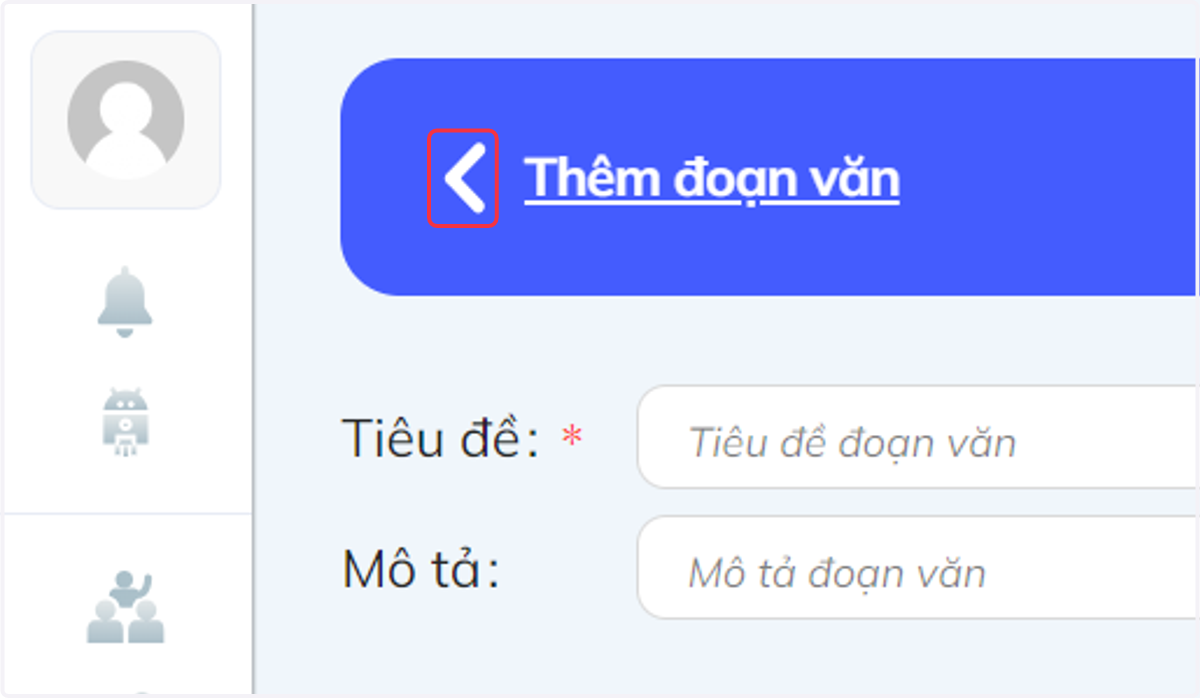 Quay lại màn hình chính