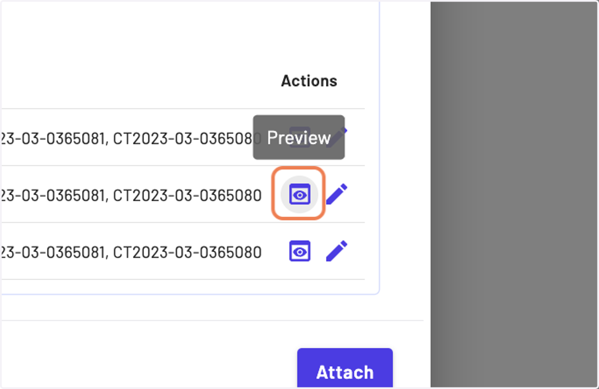 You can preview a document by clicking on "Preview"
