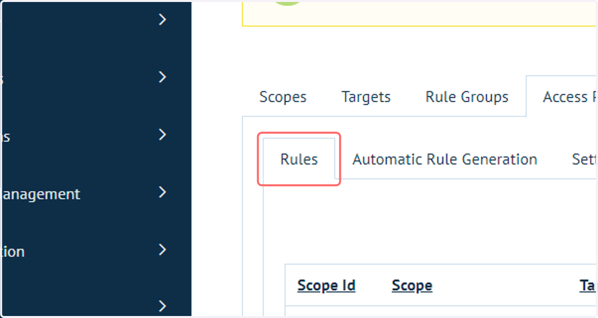 Click on Rules