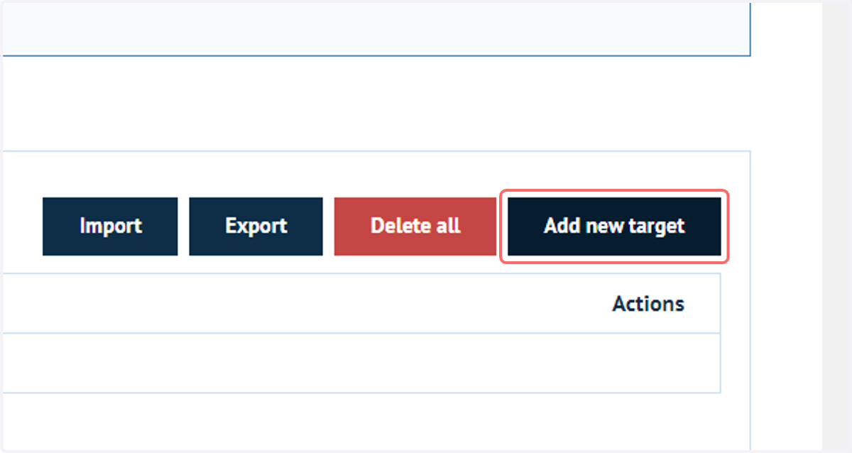 Click on Add new target
