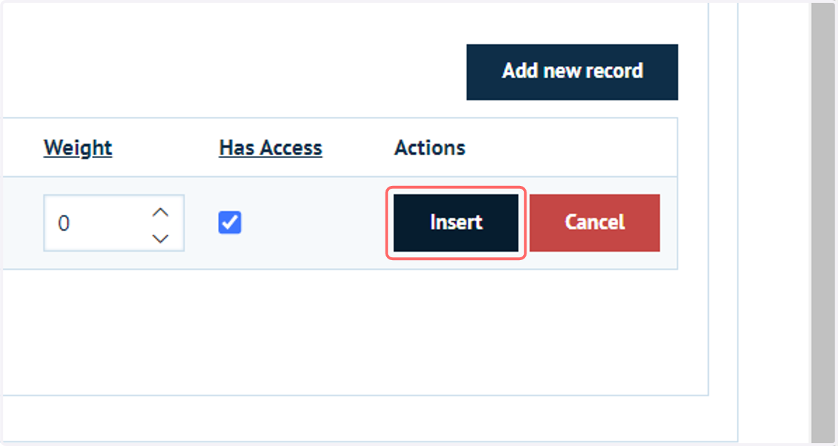 Click on Insert