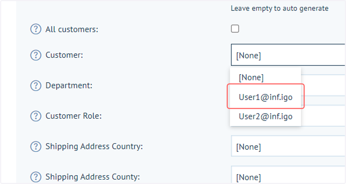 In our example, our scope will cover one specific customer account