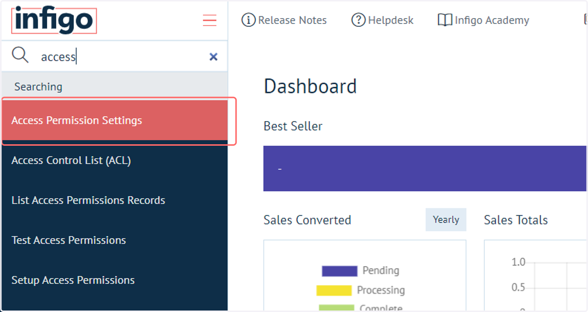 Navigate to Access Permission Settings