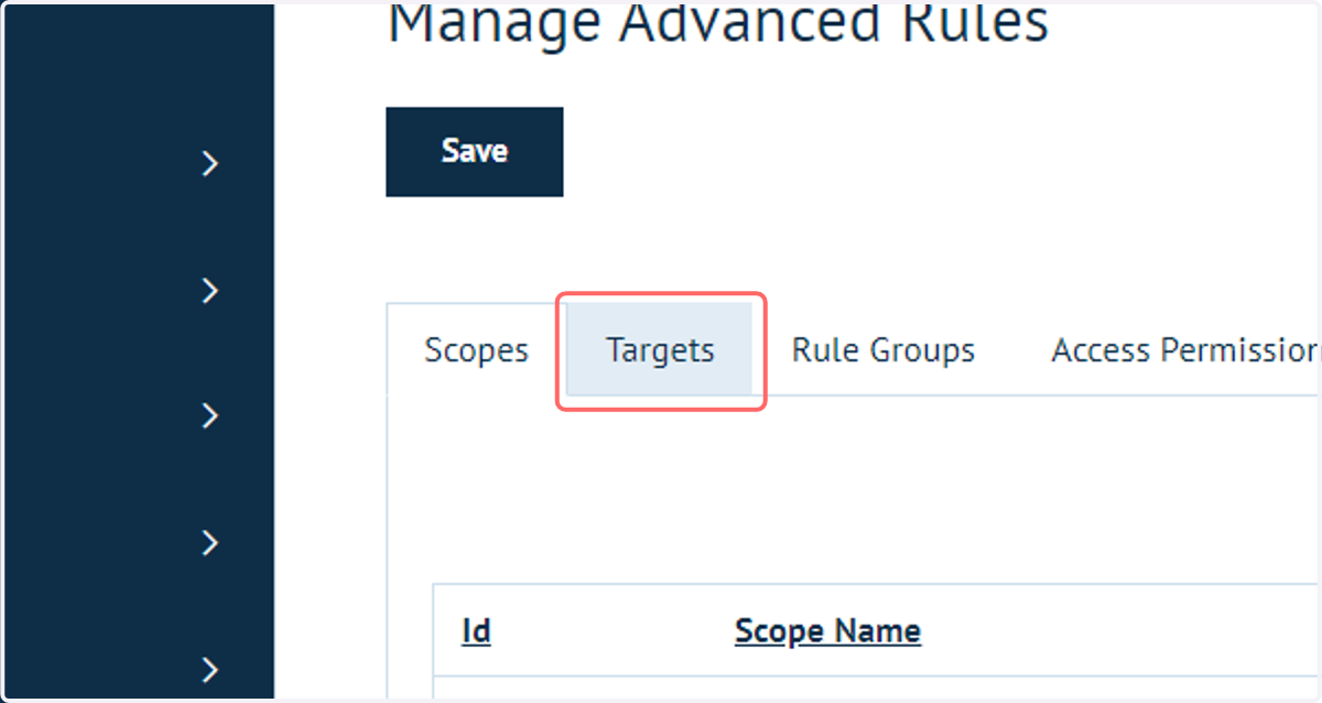 Click on Targets