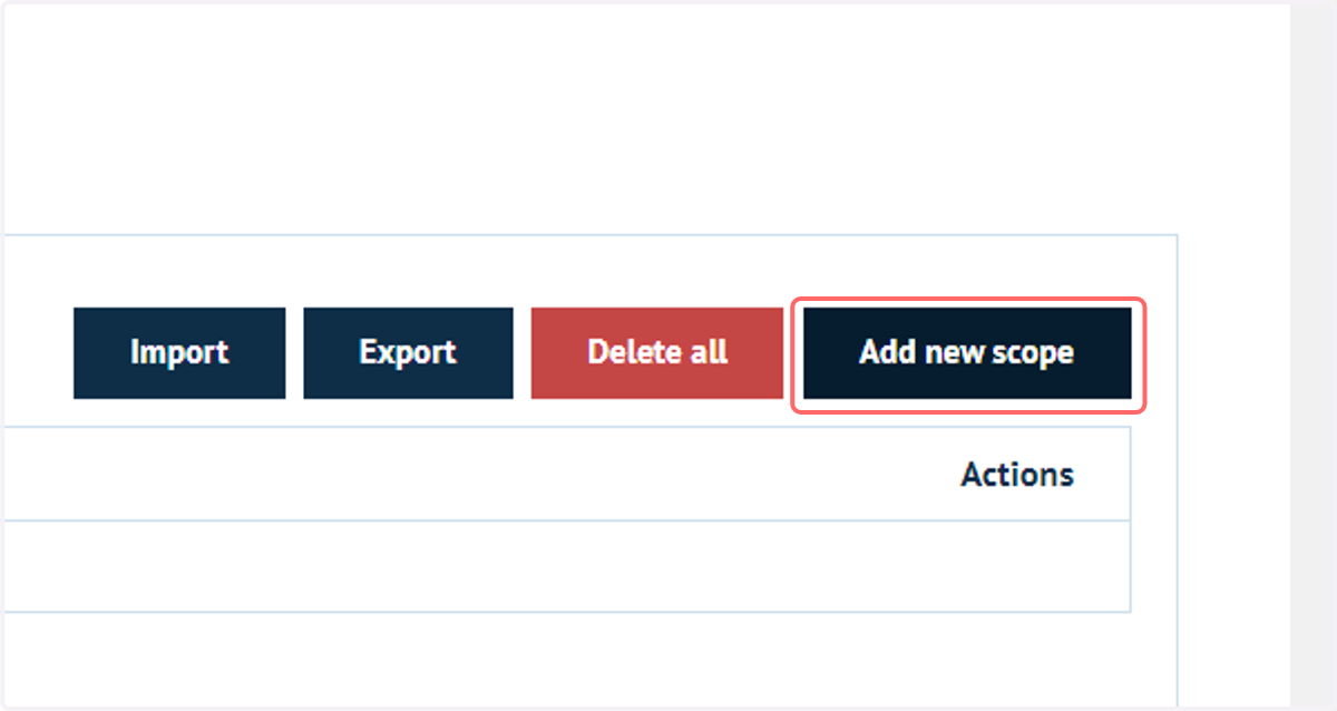 Click on Add new scope