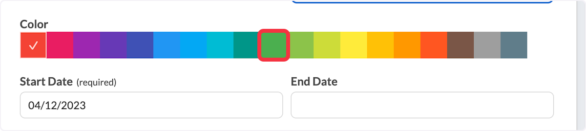 Select a color to associate to the rotation. 