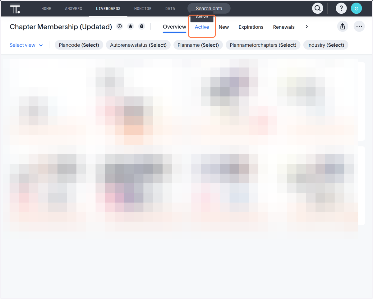 Click on Active tab