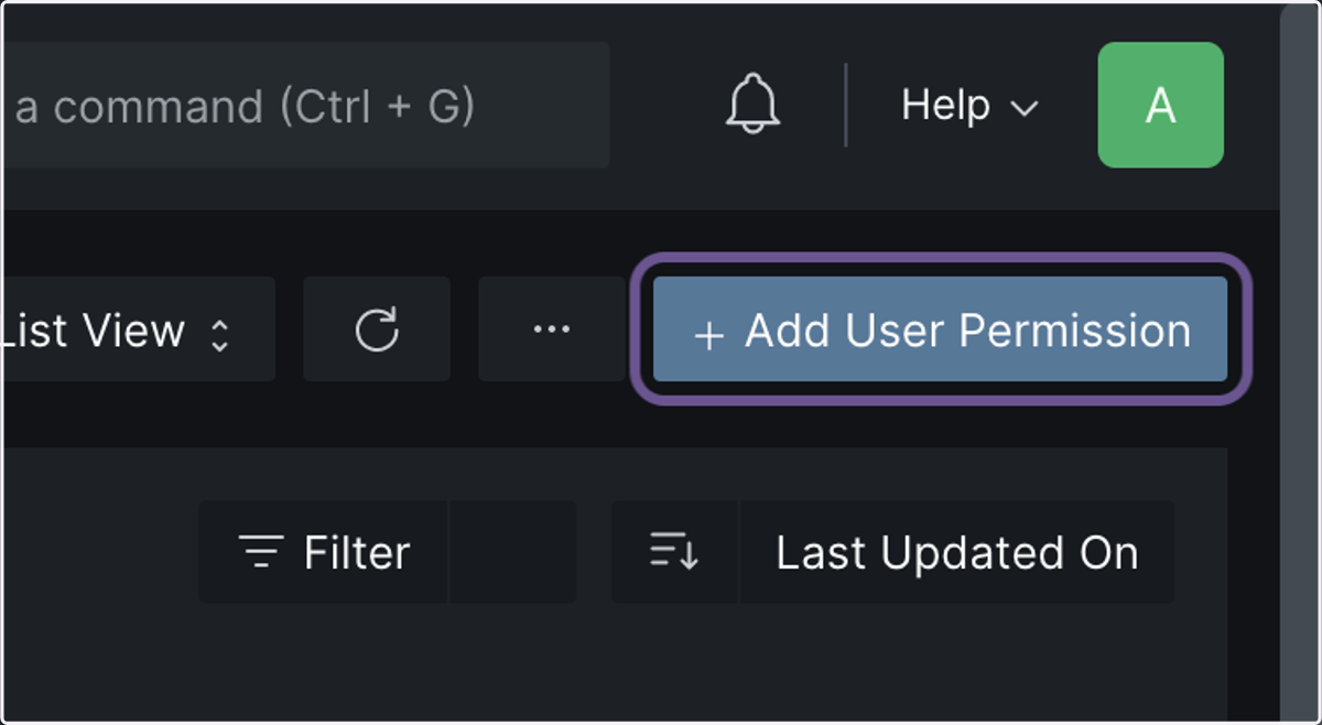 Click on Add User Permission