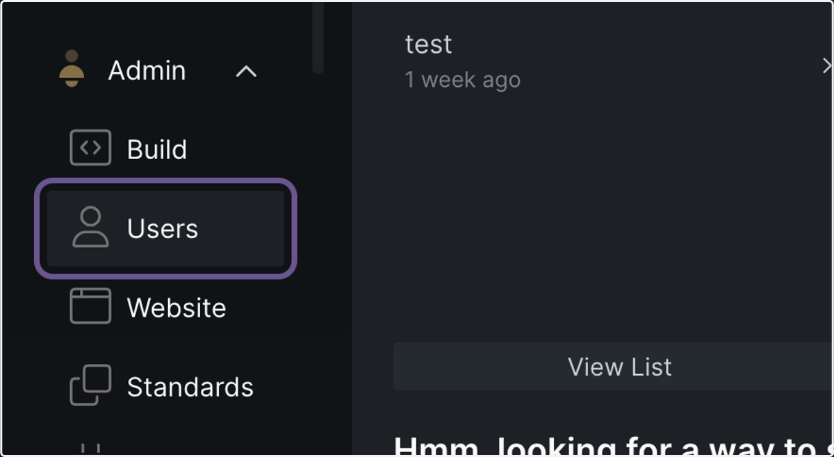 Click on Users