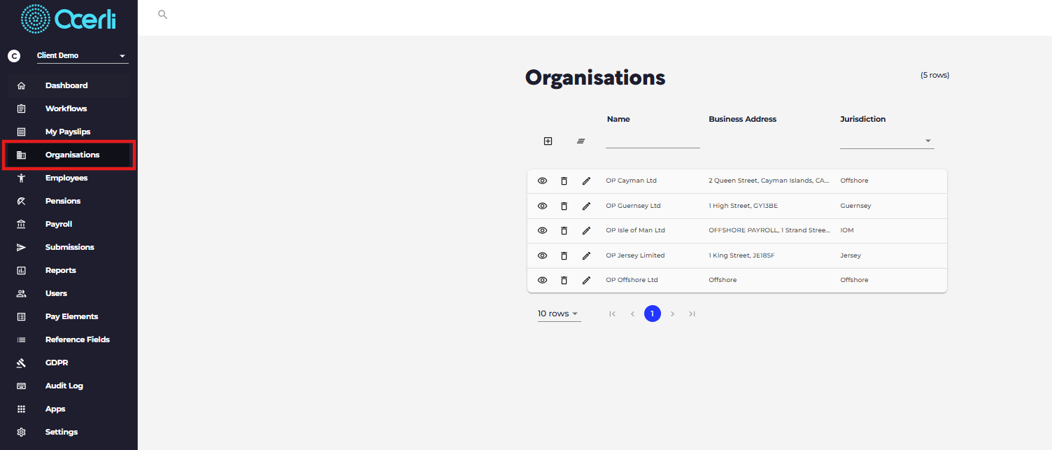 ORGANISATION SETUP - Organisation Contacts