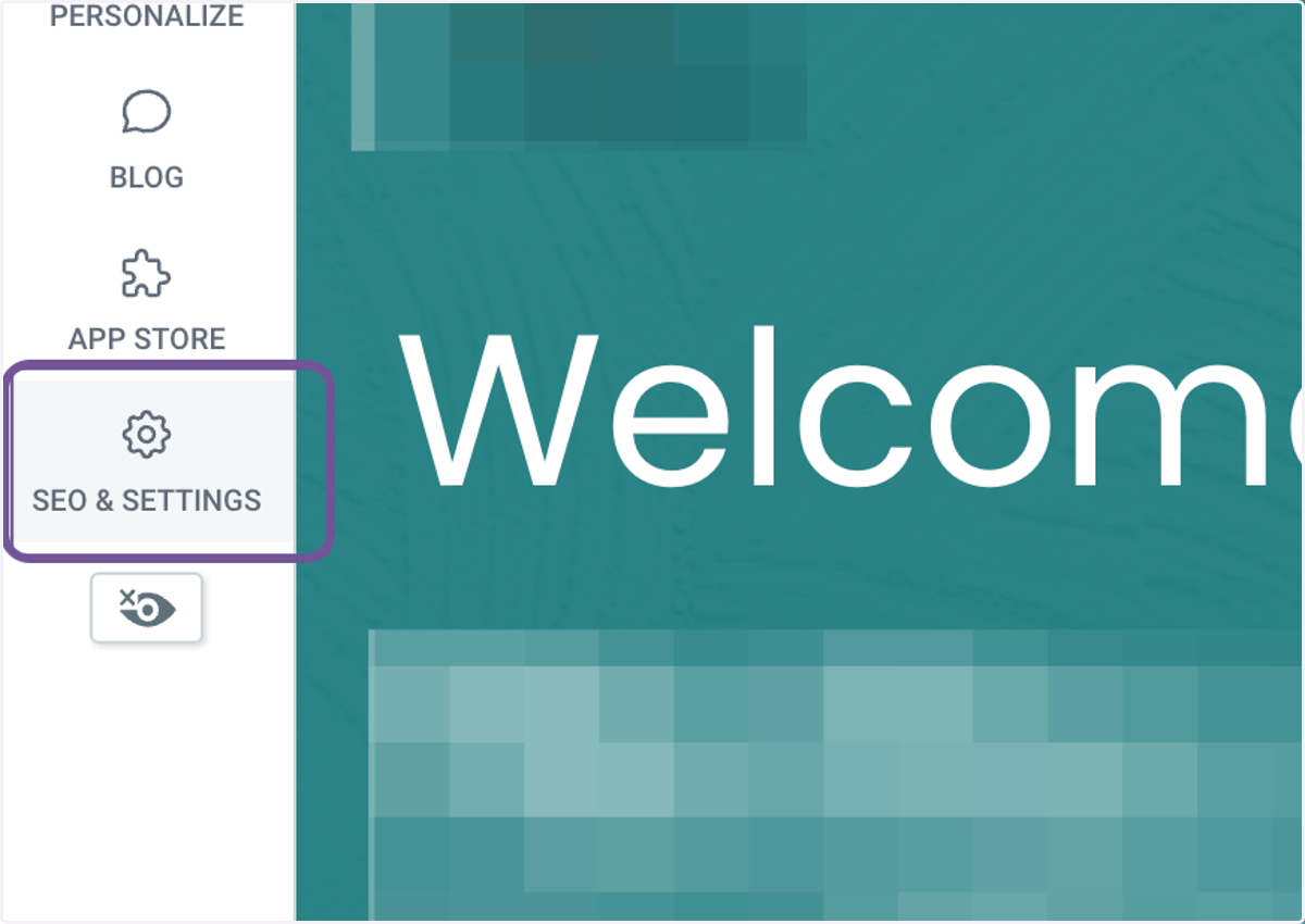 Click on SEO & SETTINGS on the left side menu