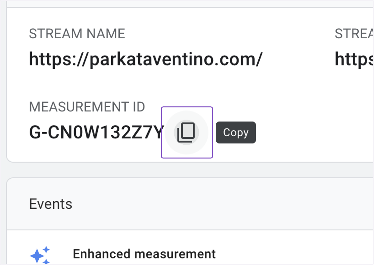 Copy the Measurement ID
