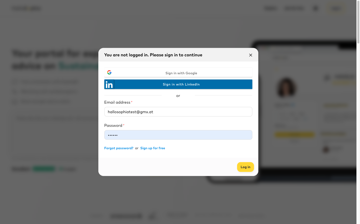 For security reasons, please re-enter your password and click 'Log In'.