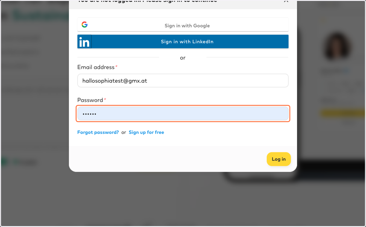 For security reasons, please re-enter your password and click 'Log In'.