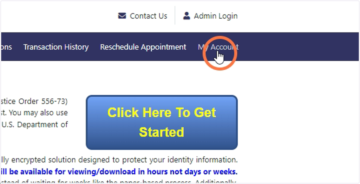 Click on My Account