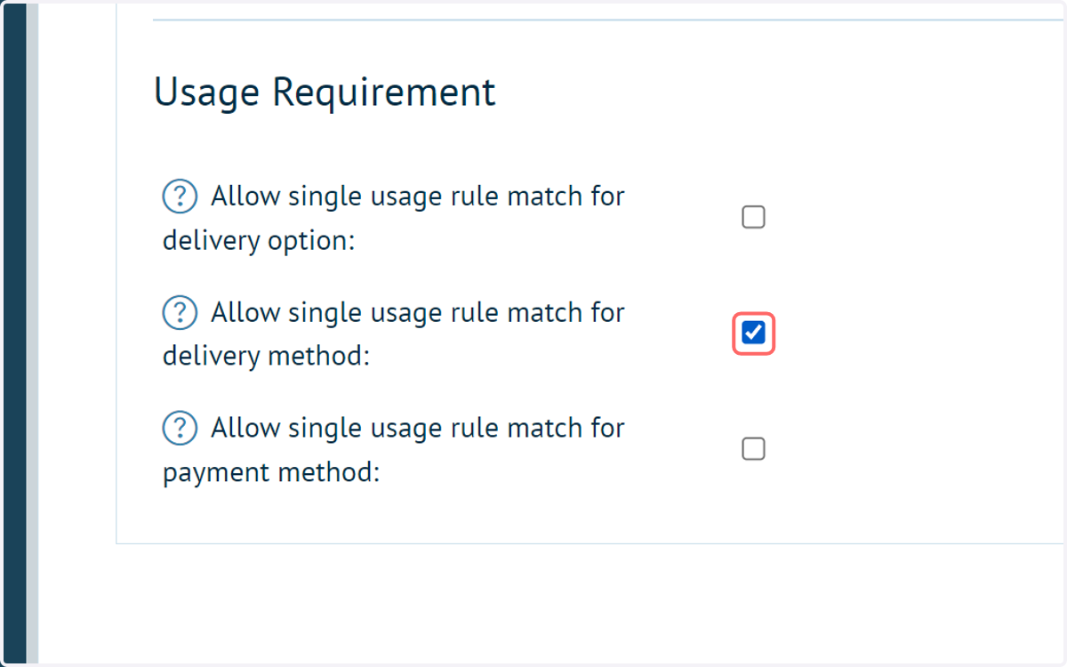 Select single or all rule match requirements