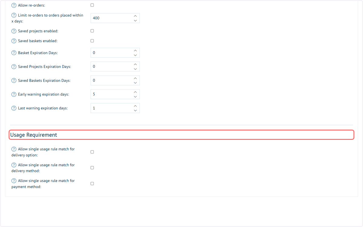Scroll to Usage Requirement