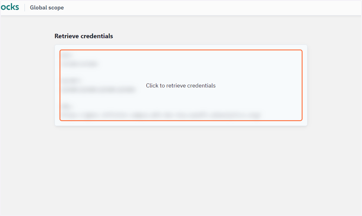 Click to retrieve your credentials.