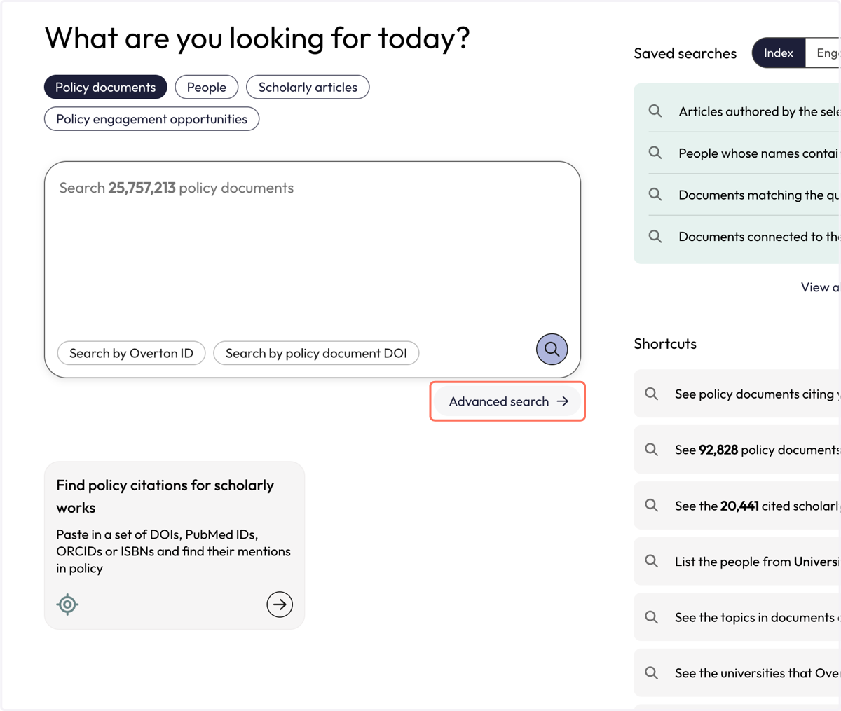 Click on 'Advanced search'