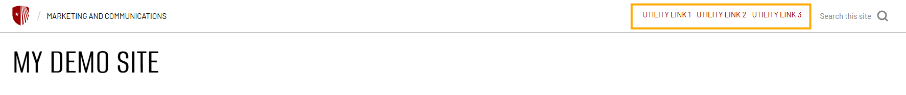 This is a preview of what the Utility Links look like.