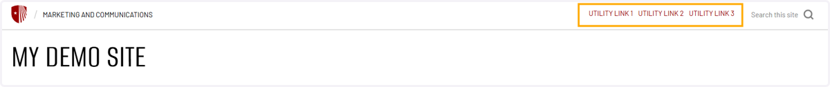 This is a preview of what the Utility Links look like.