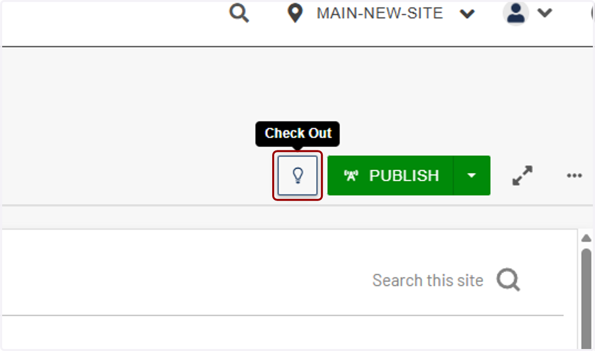 Now, you'll click on Check Out. This is an important step to remember, because you will see more page properties to configure when you check out a page. If you do not check out the page, you will not see the options we are about to review.