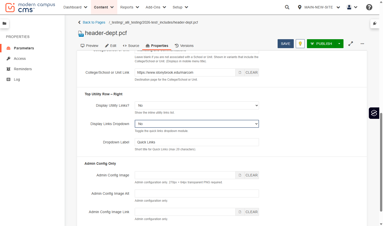 Setting Display Links Dropdown to Yes will give you a dropdown box in that same right corner of the site header.