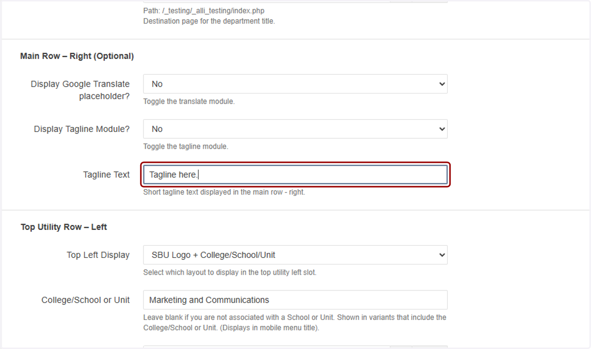 ...and add a tagline, it will show up on the right. Make sure to keep the tagline short if you use this.