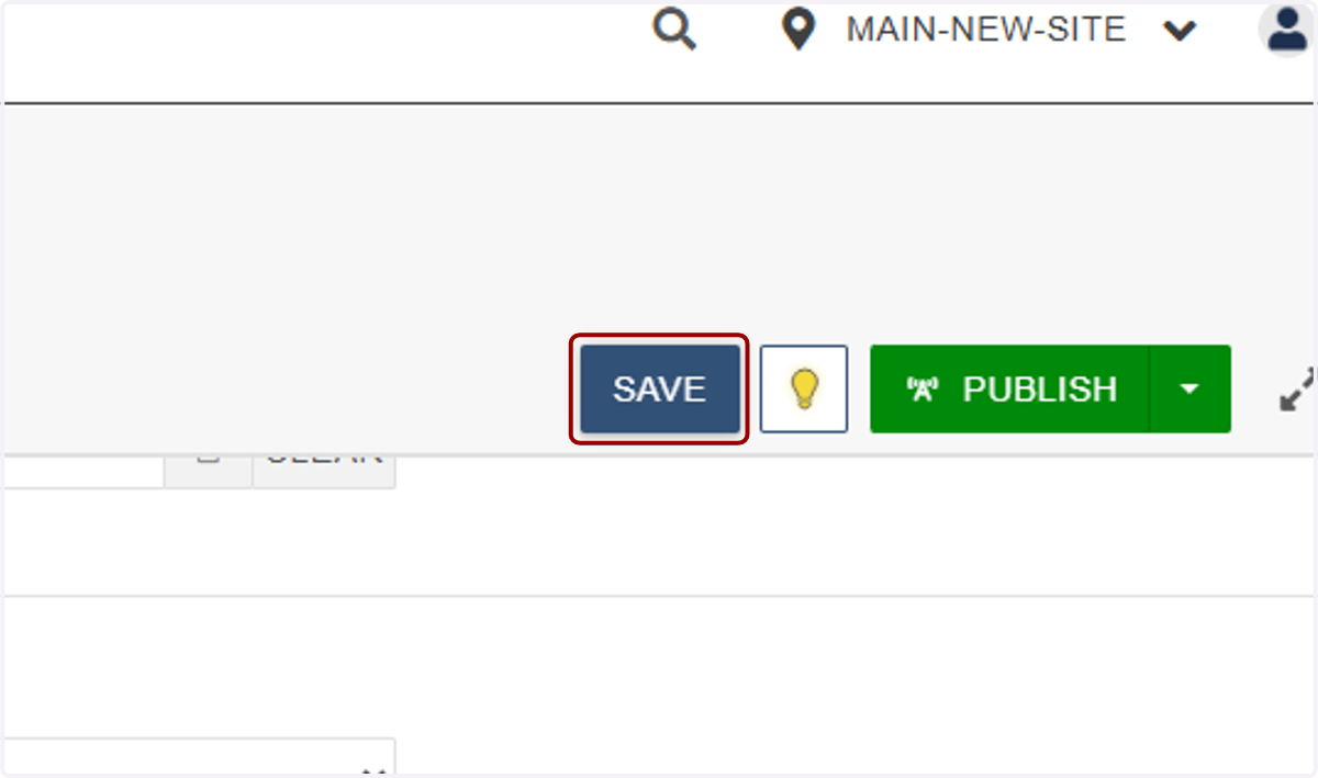 When you're done, click on SAVE at the top of the page.