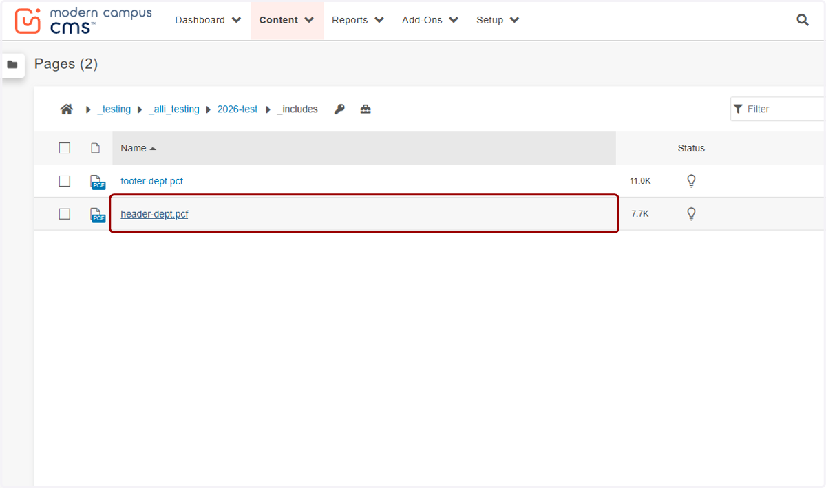 Click on header-dept.pcf.