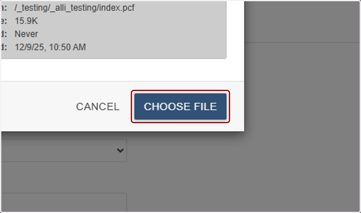 Click on CHOOSE FILE, and that will set your department title to link to your site's homepage.