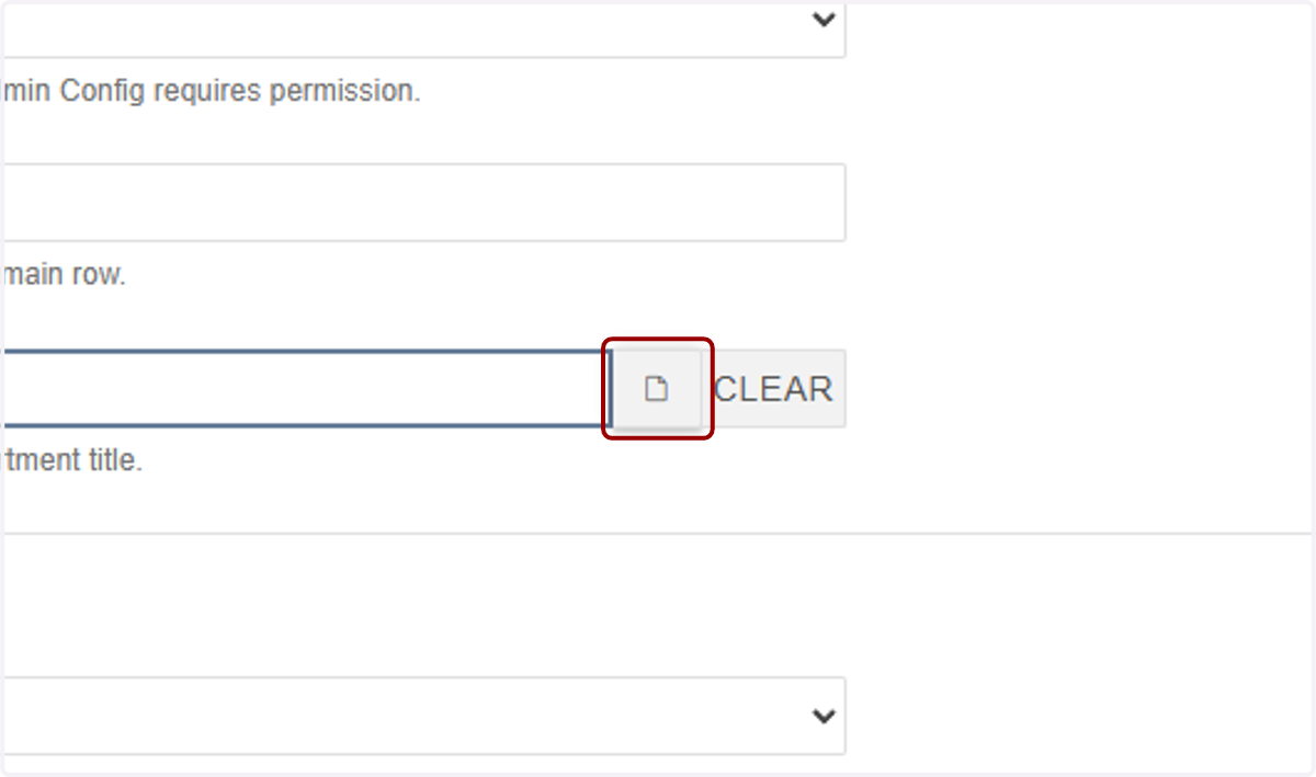 To set the link to the index page, click the file chooser...