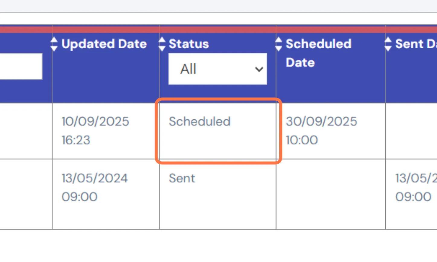 You can see the list of schedule and its proposed schedule time from this section.