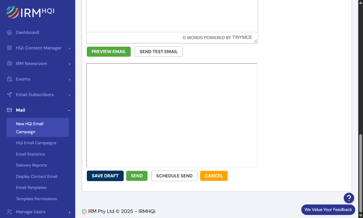 Click on Save Draft if you need more updates later on.