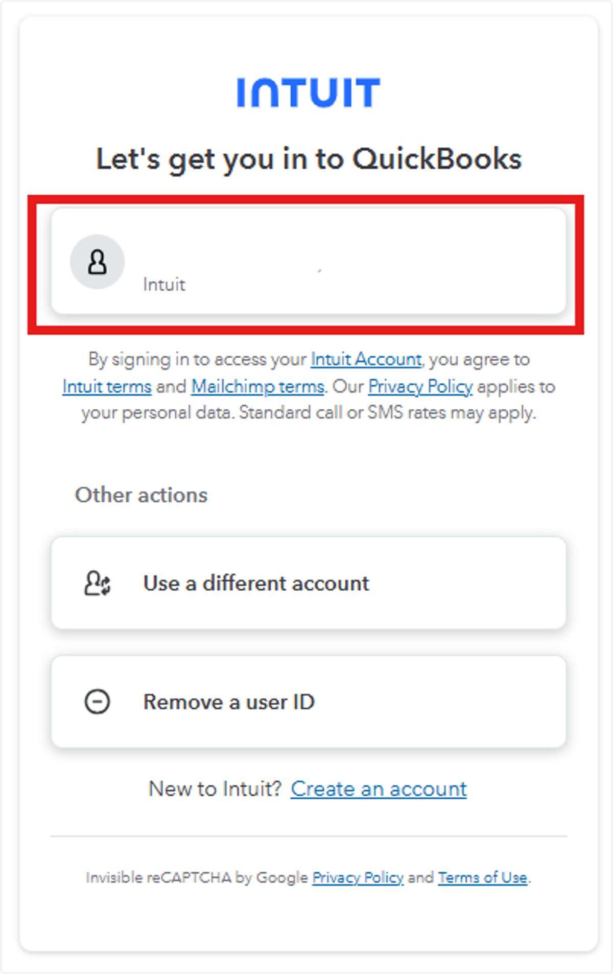 Click your QuickBooks Account
