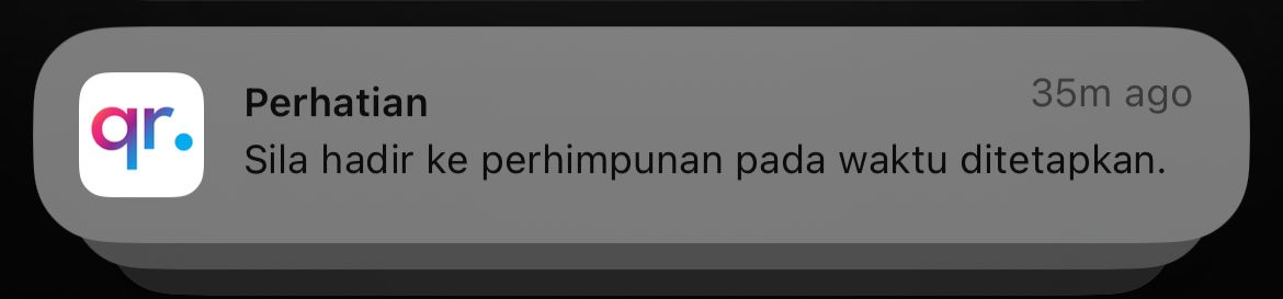 Notifikasi akan keluar di skrin peranti.