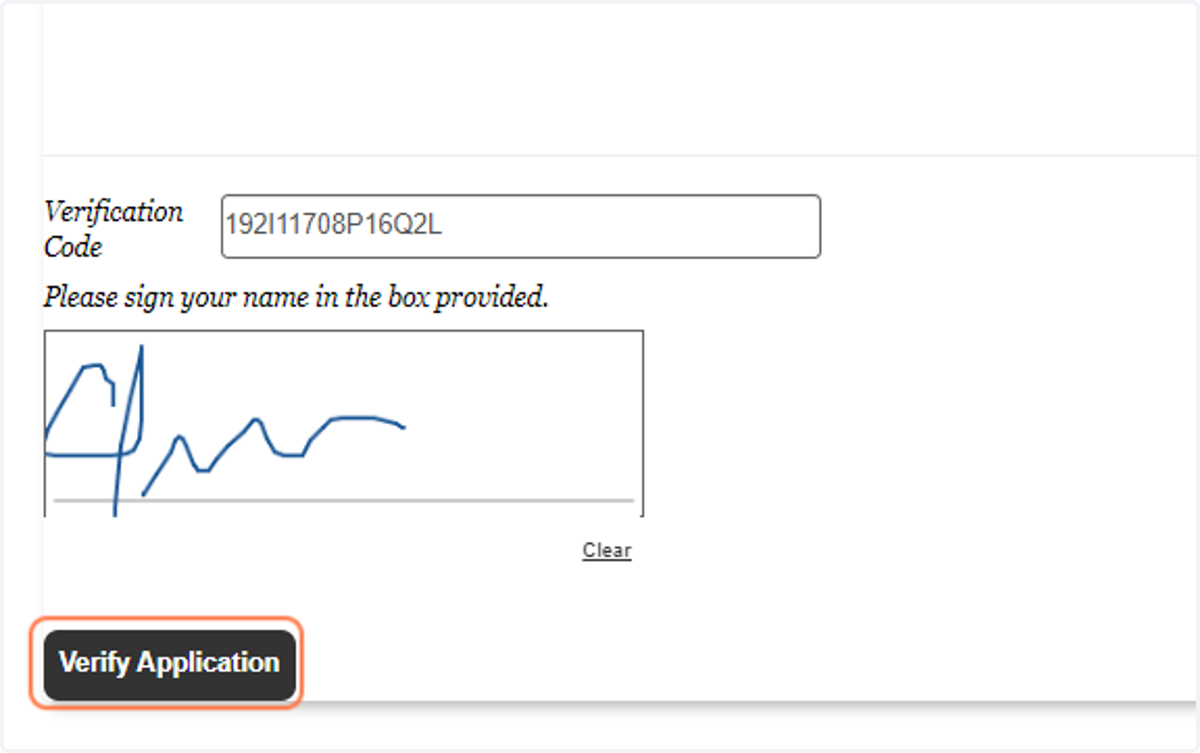 Click on Verify Application