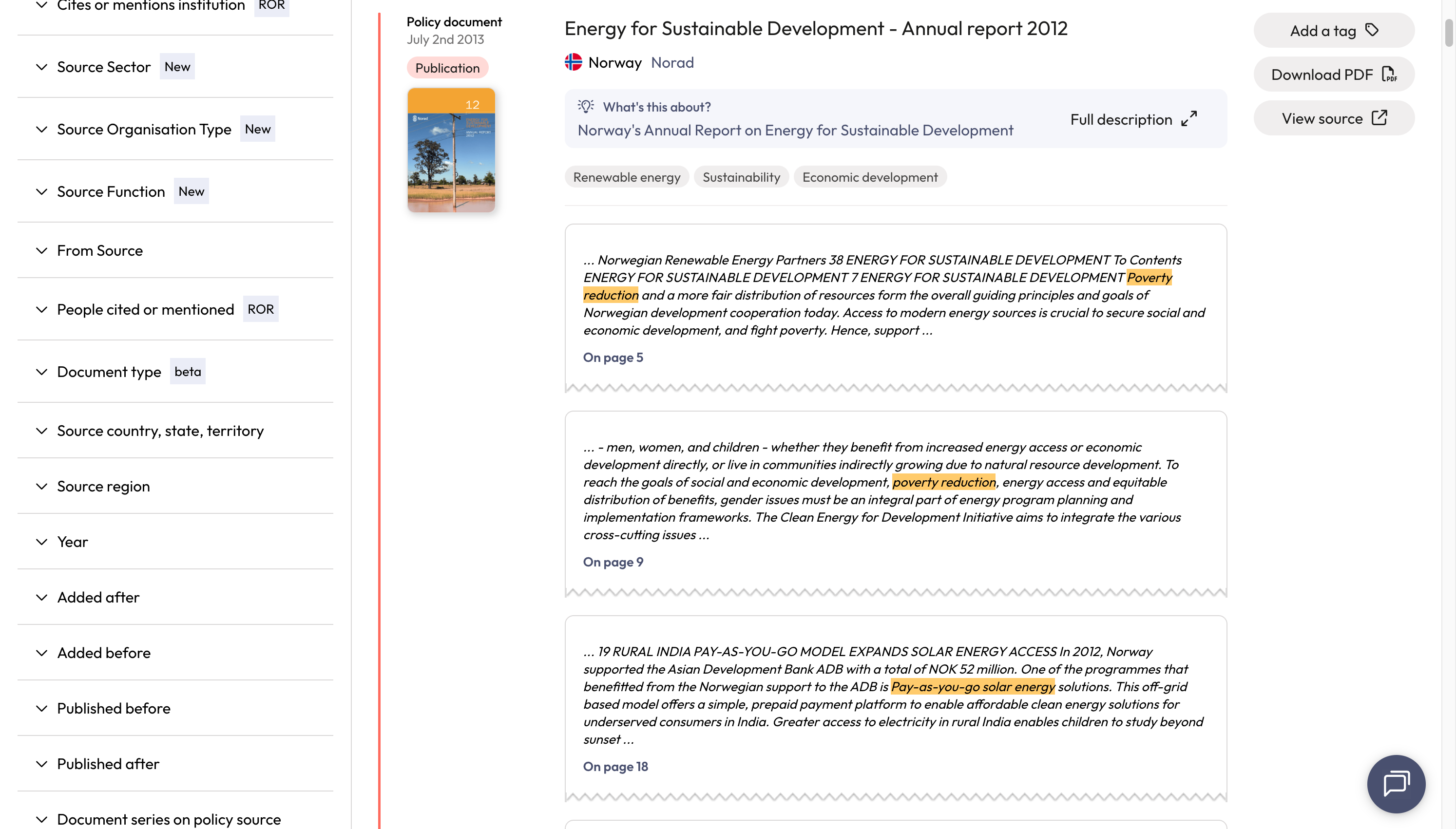 Review results for relevancy and accuracy. Search terms will be highlighted in the results.