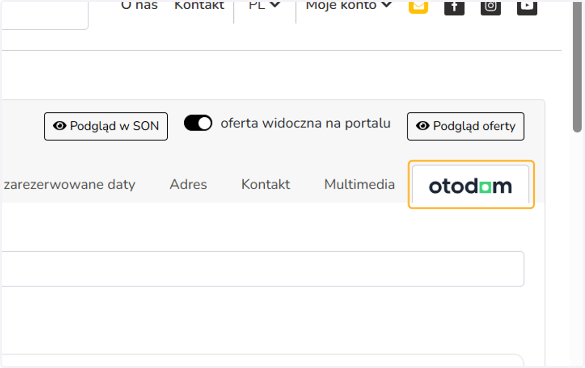 Gdy integracja jest dodana, na portalu pojawi się dodatkowa zakładka