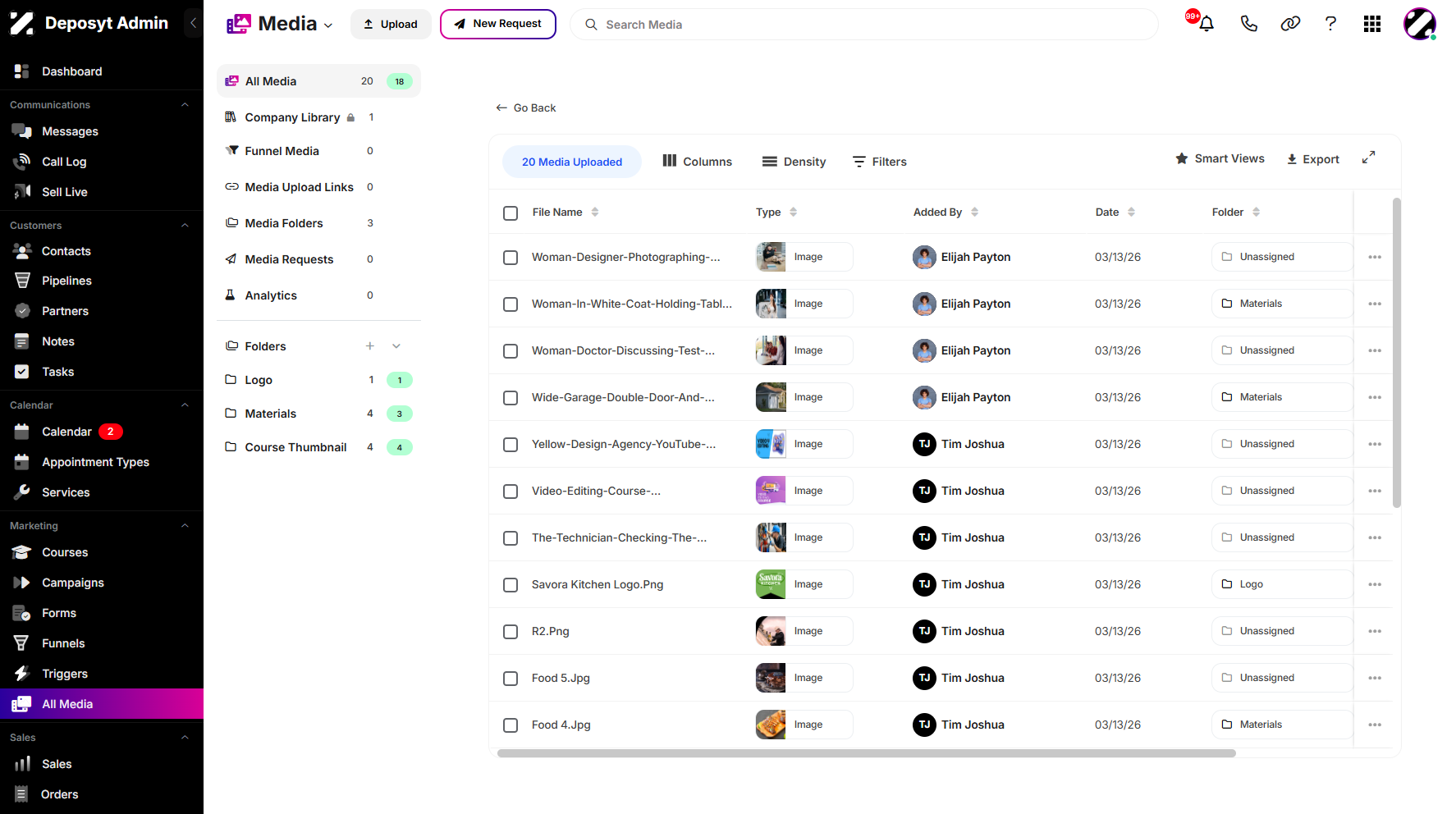Step 7: You will then be navigated to the All Media List View.