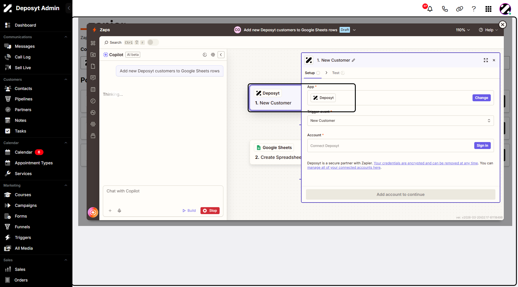 Step 6: A new pop-up window will appear, where you can manage your automations. Zapier acts as a bridge between different apps, allowing actions in one app to trigger actions in another.
