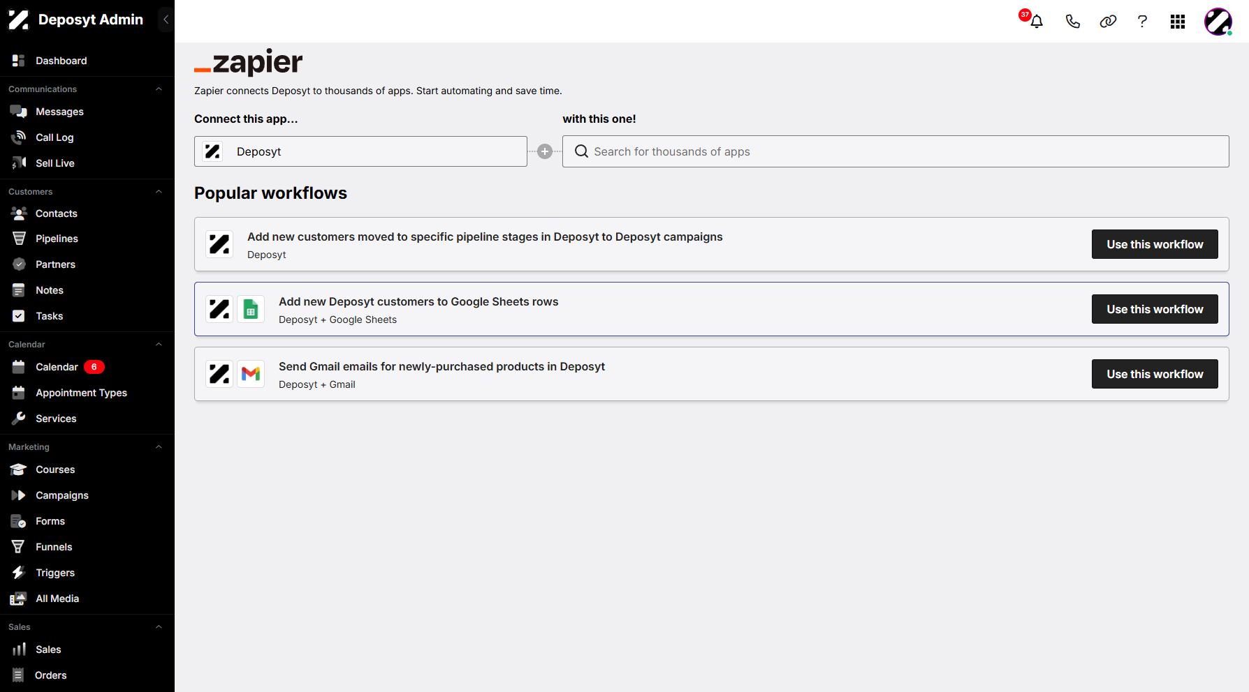 Step 5: Select workflow, then click Use This Workflow to proceed.