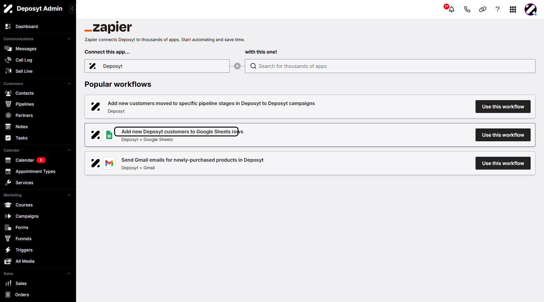 Step 5: Select workflow, then click Use This Workflow to proceed.